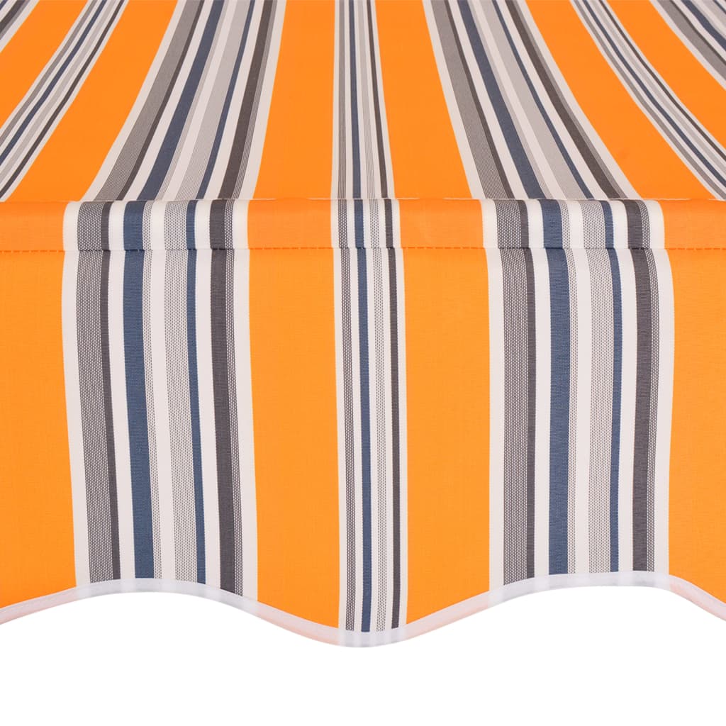 vidaXL Manual Retractable Awning 400 cm Yellow and Blue Stripes