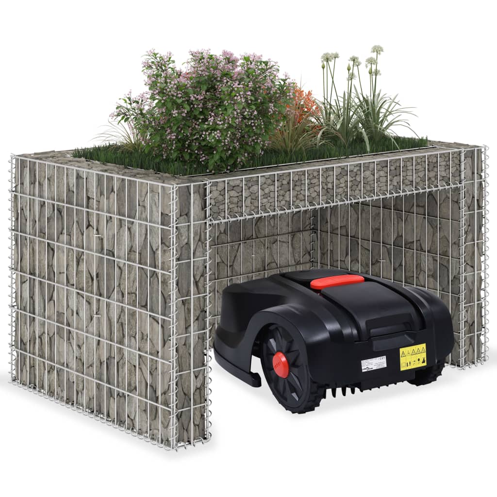 vidaXL Lawn Mower Garage with Raised Bed 110x80x60 cm Steel Wire