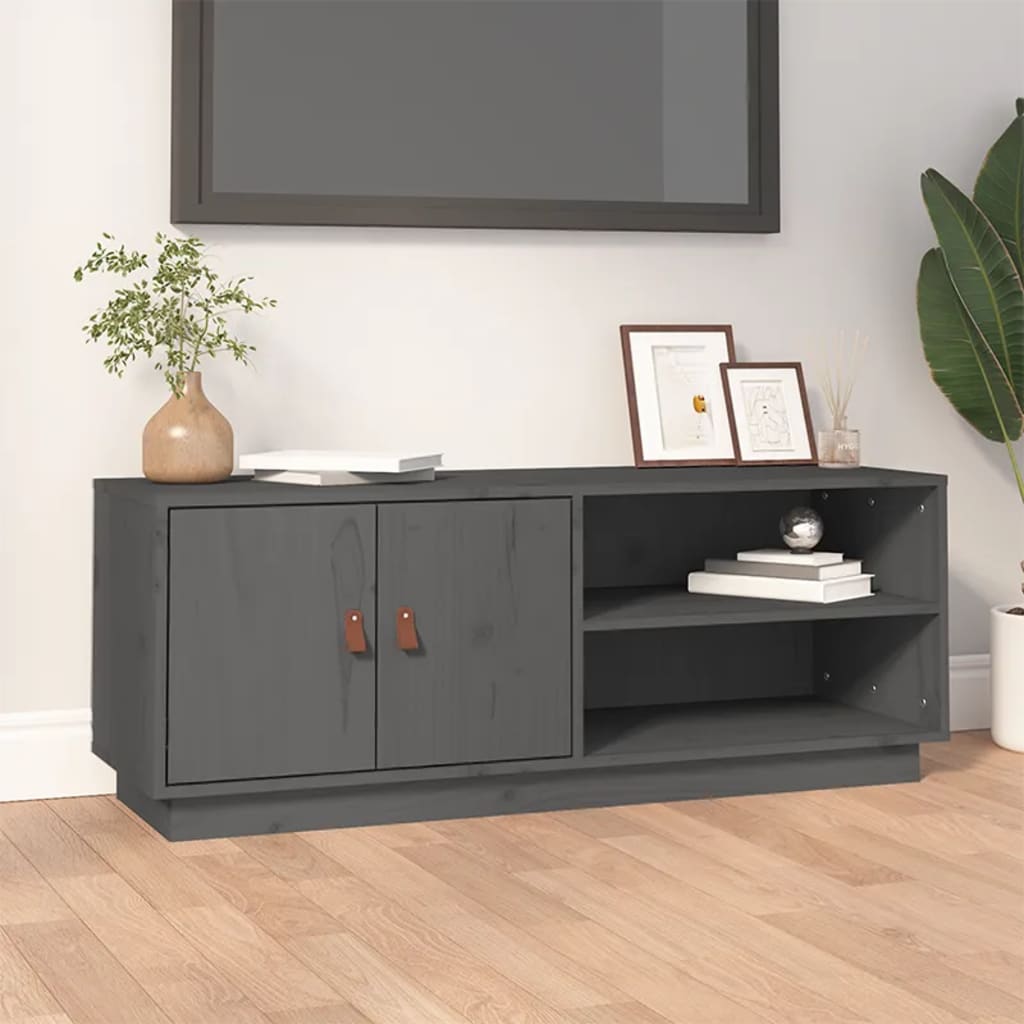 vidaXL TV Cabinet Grey 105x34x40 cm Solid Wood Pine