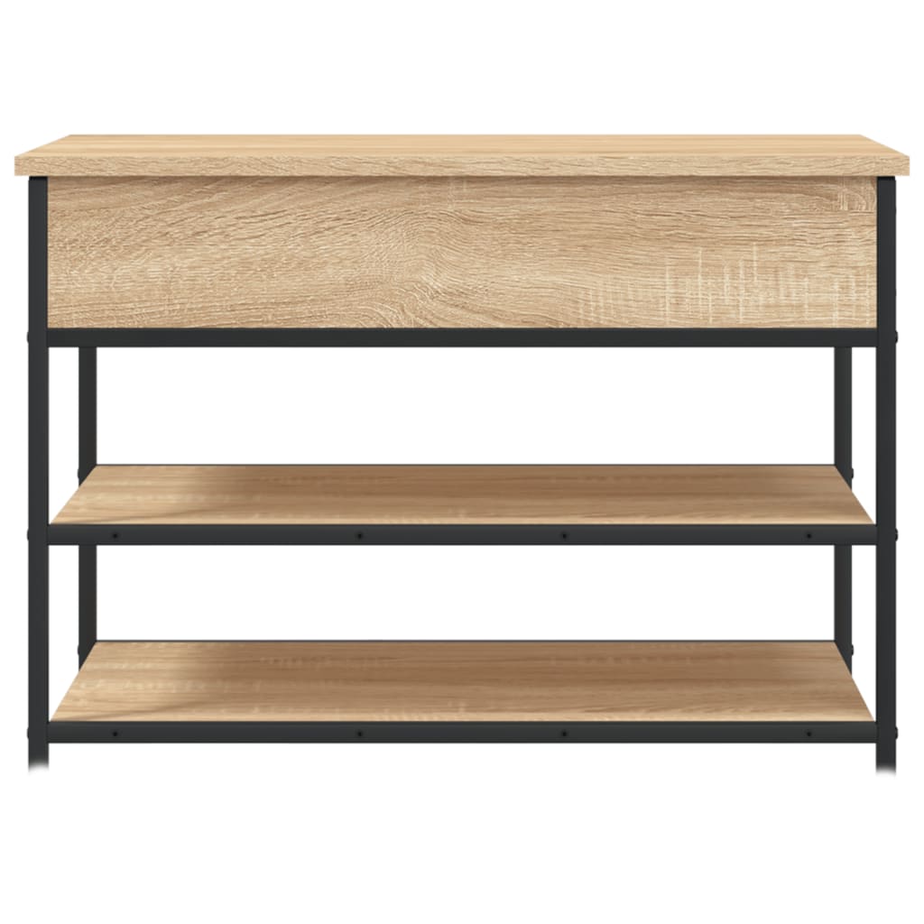 vidaXL Shoe Bench Sonoma Oak 70x42.5x50 cm Engineered Wood