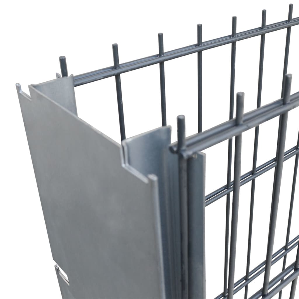 vidaXL 2D Gabion Fence Galvanised Steel 2.008x1.03 m 2 m (Total Length) Grey