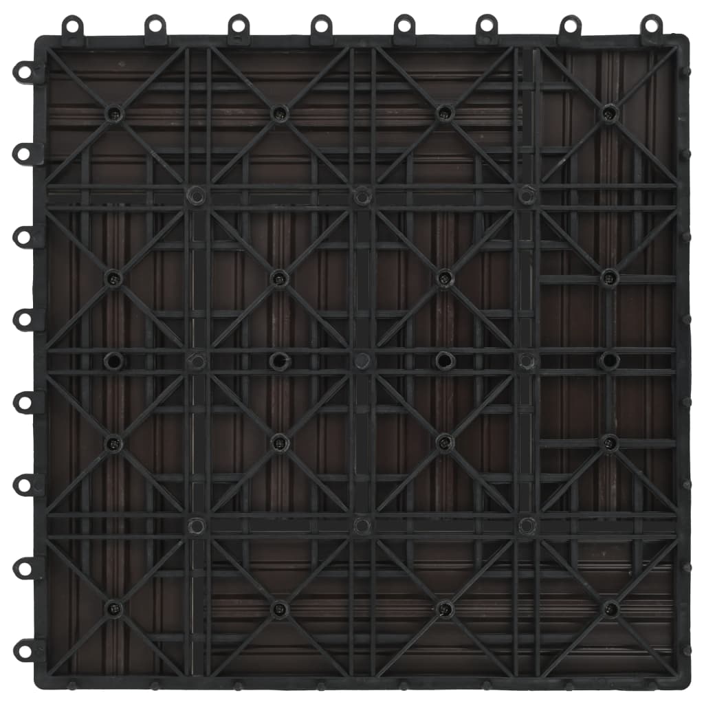 vidaXL 11 pcs Decking Tiles WPC 30x30 cm 1 sqm Dark Brown