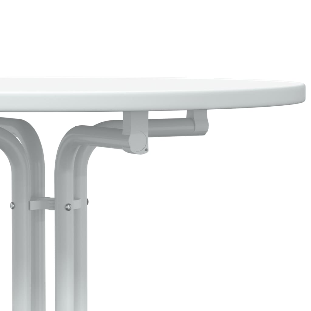 vidaXL Dining Table White Ø80x110 cm Engineered Wood and Steel