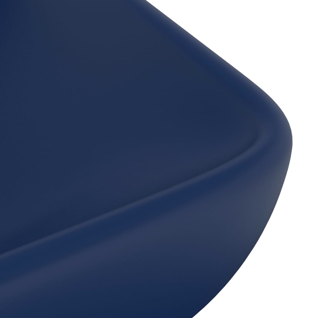 vidaXL Luxury Basin Rectangular Matt Dark Blue 71x38 cm Ceramic