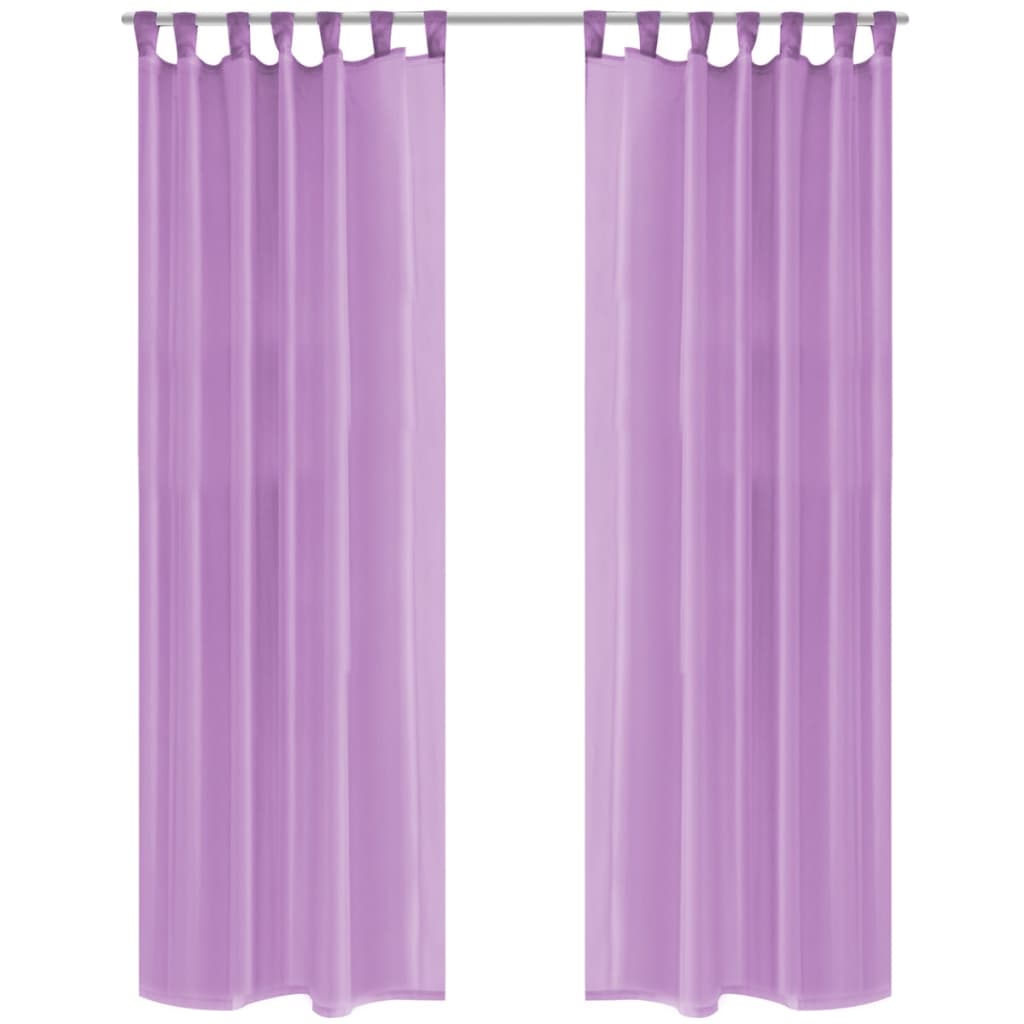 vidaXL Voile Curtains 2 pcs 140x245 cm Lilac