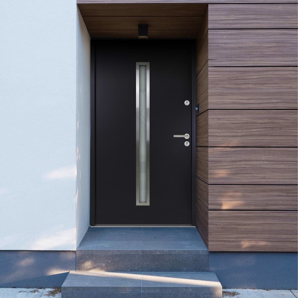 vidaXL Aluminium Front Door Anthracite 90x200 cm