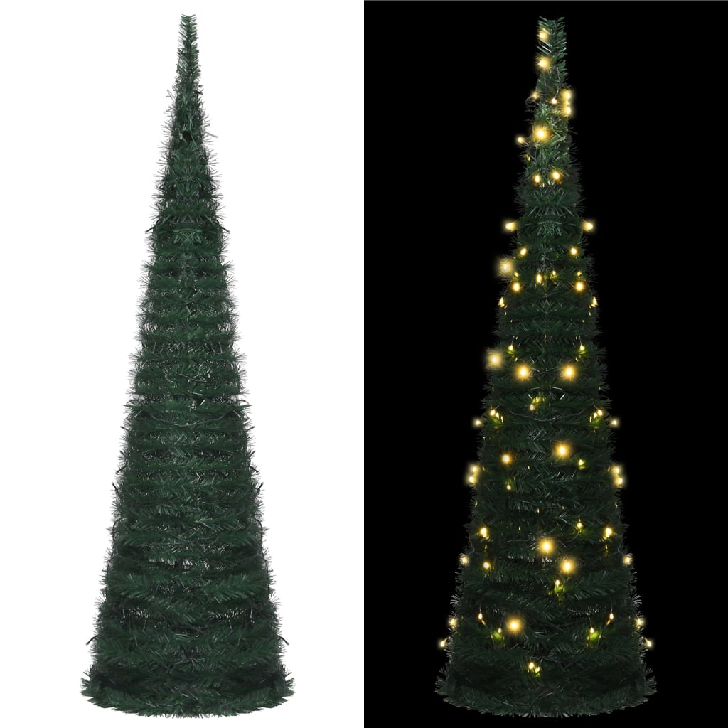 vidaXL Pop-up String Artificial Christmas Tree with LED Green 150 cm