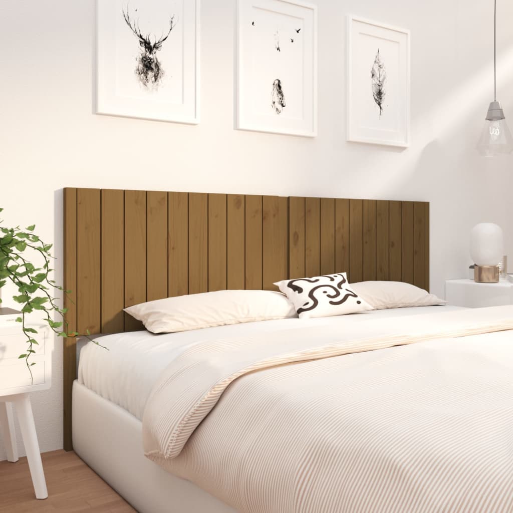 vidaXL Bed Headboard Honey Brown 205.5x4x100 cm Solid Wood Pine