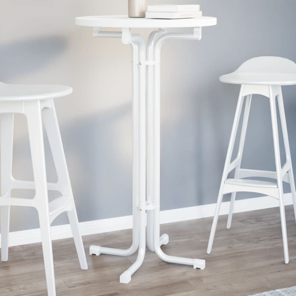 vidaXL Dining Table White Ø60x110 cm Engineered Wood and Steel
