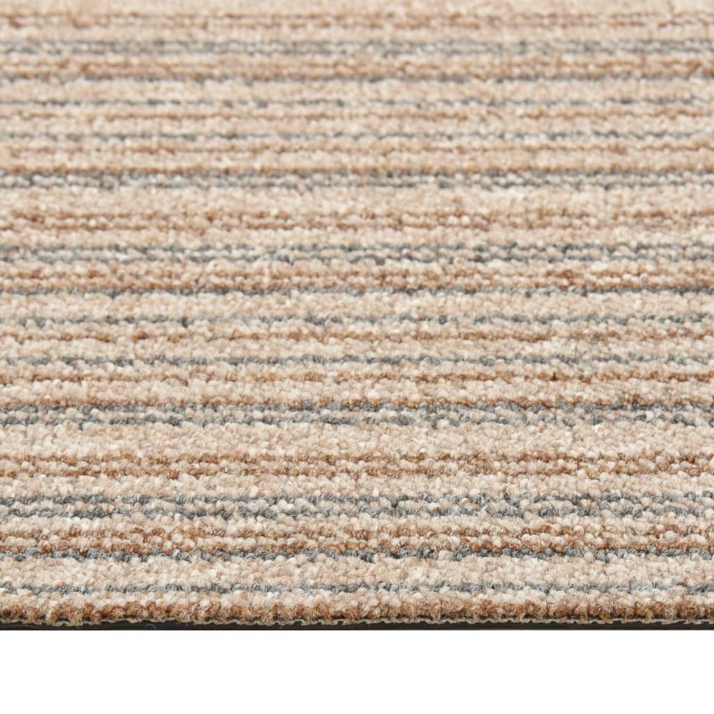 vidaXL Carpet Floor Tiles 20 pcs 5 m² 50x50 cm Striped Beige