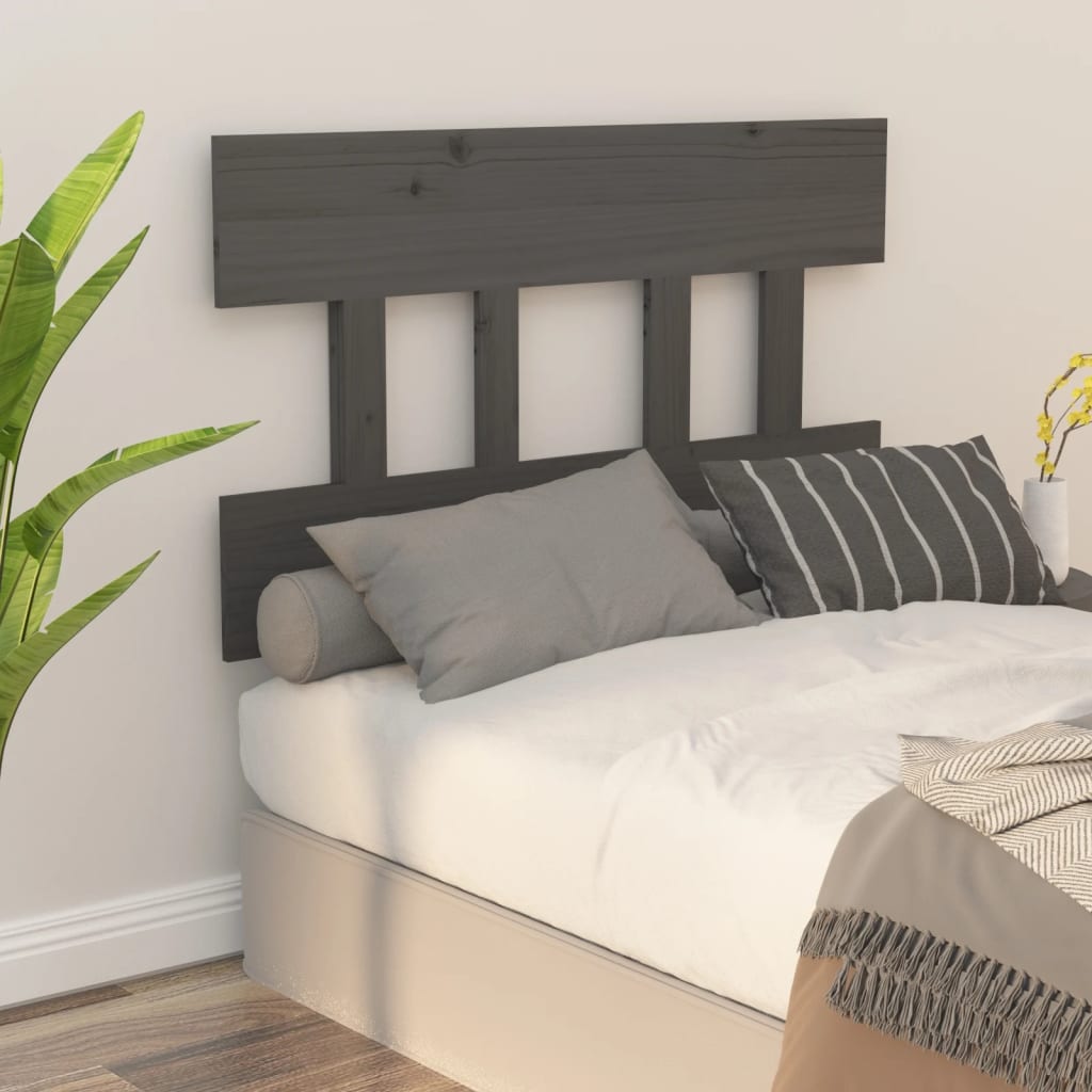 vidaXL Bed Headboard Grey 78.5x3x81 cm Solid Wood Pine