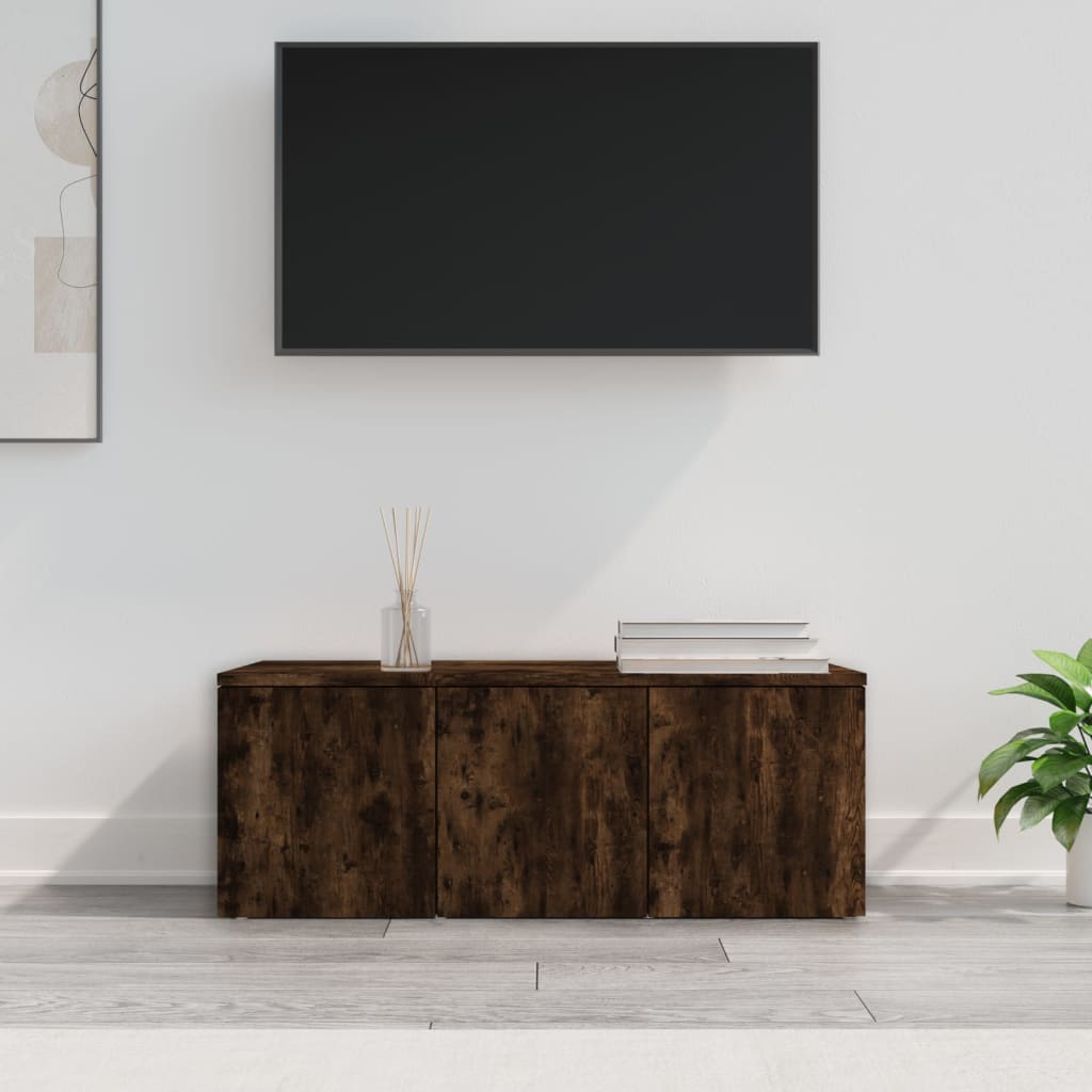 vidaXL TV Cabinet Smoked Oak 80x34x30 cm Engineered Wood