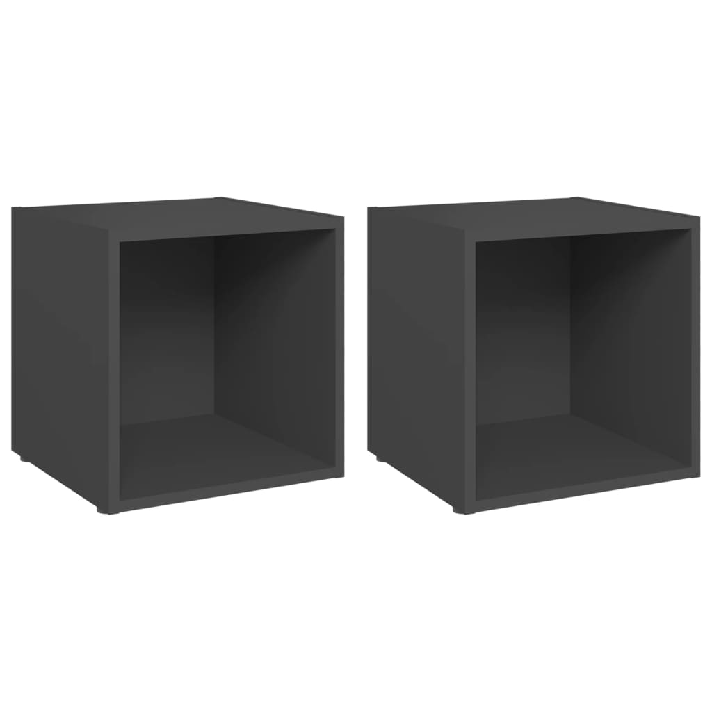 vidaXL TV Cabinets 2 pcs Grey 37x35x37 cm Engineered Wood