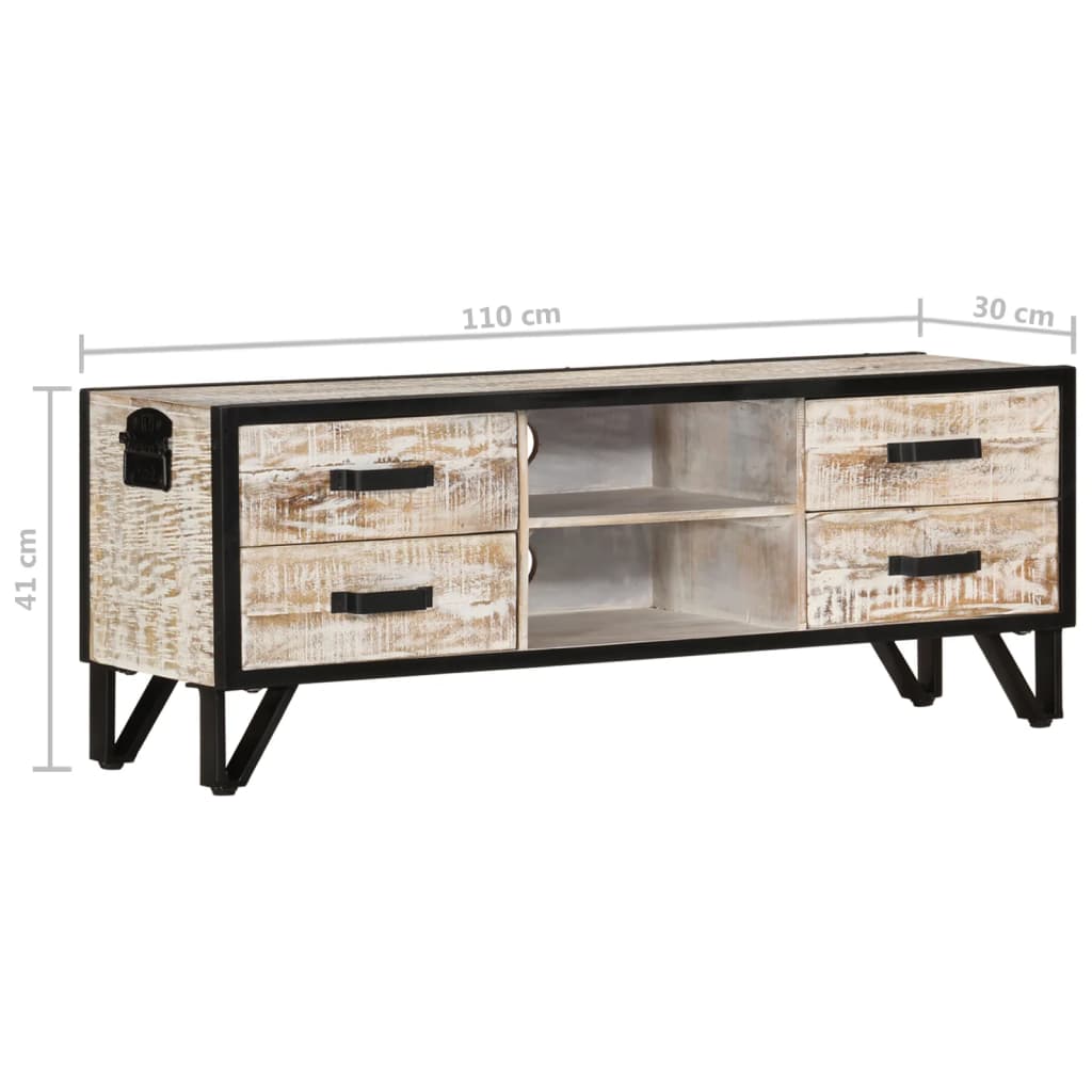 vidaXL TV Cabinet 110x30x41 cm Solid Acacia Wood