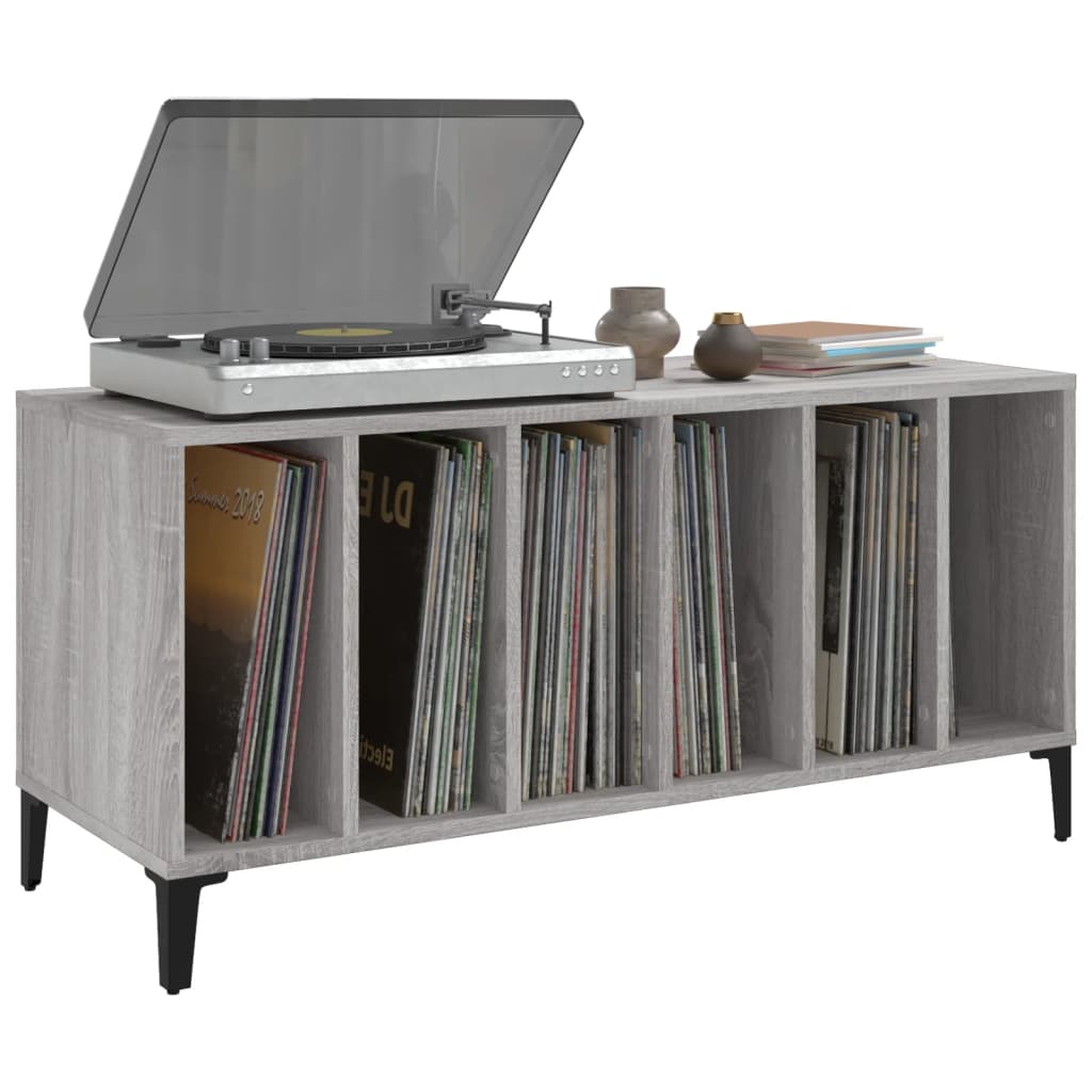 vidaXL Record Cabinet Grey Sonoma 100x38x48 cm Engineered Wood