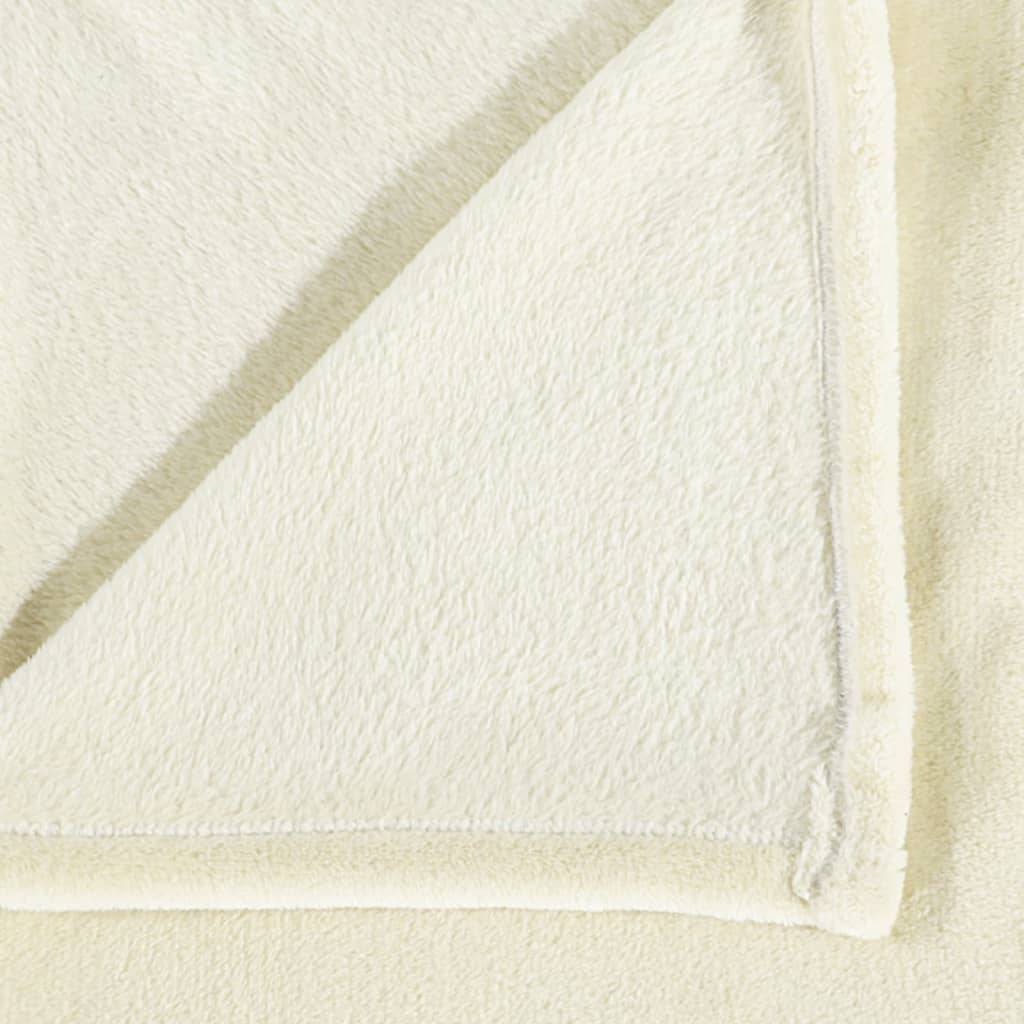 vidaXL Blanket Cream 130x170 cm Polyester