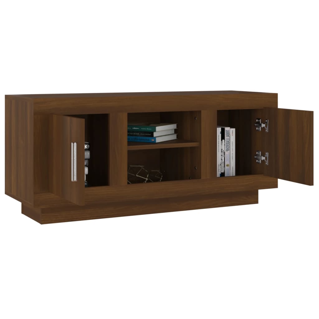vidaXL TV Cabinet Brown Oak 102x35x45 cm Engineered Wood
