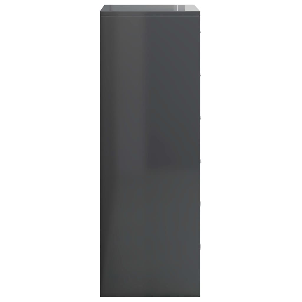 vidaXL Sideboard with 6 Drawers High Gloss Grey 50x34x96 cm Engineered Wood