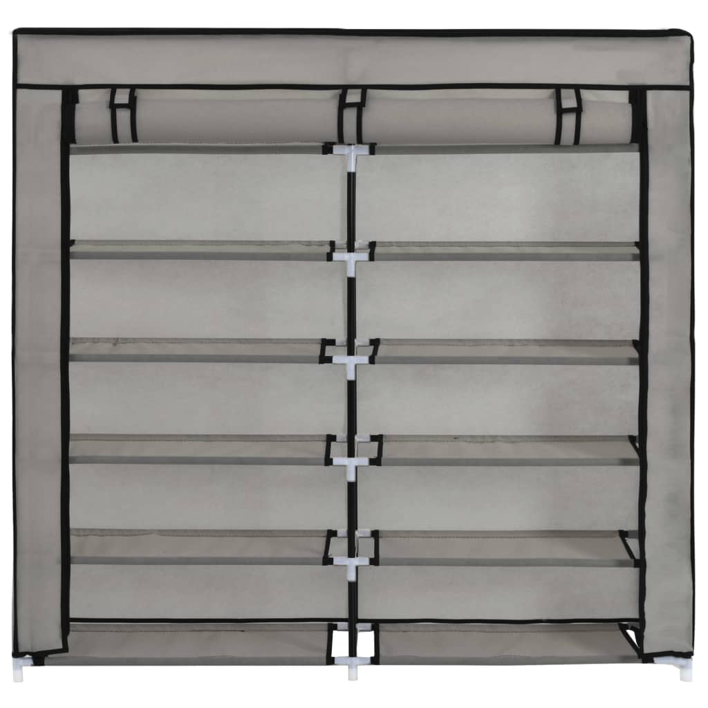 vidaXL Shoe Cabinet with Cover Grey 115x28x110 cm Fabric