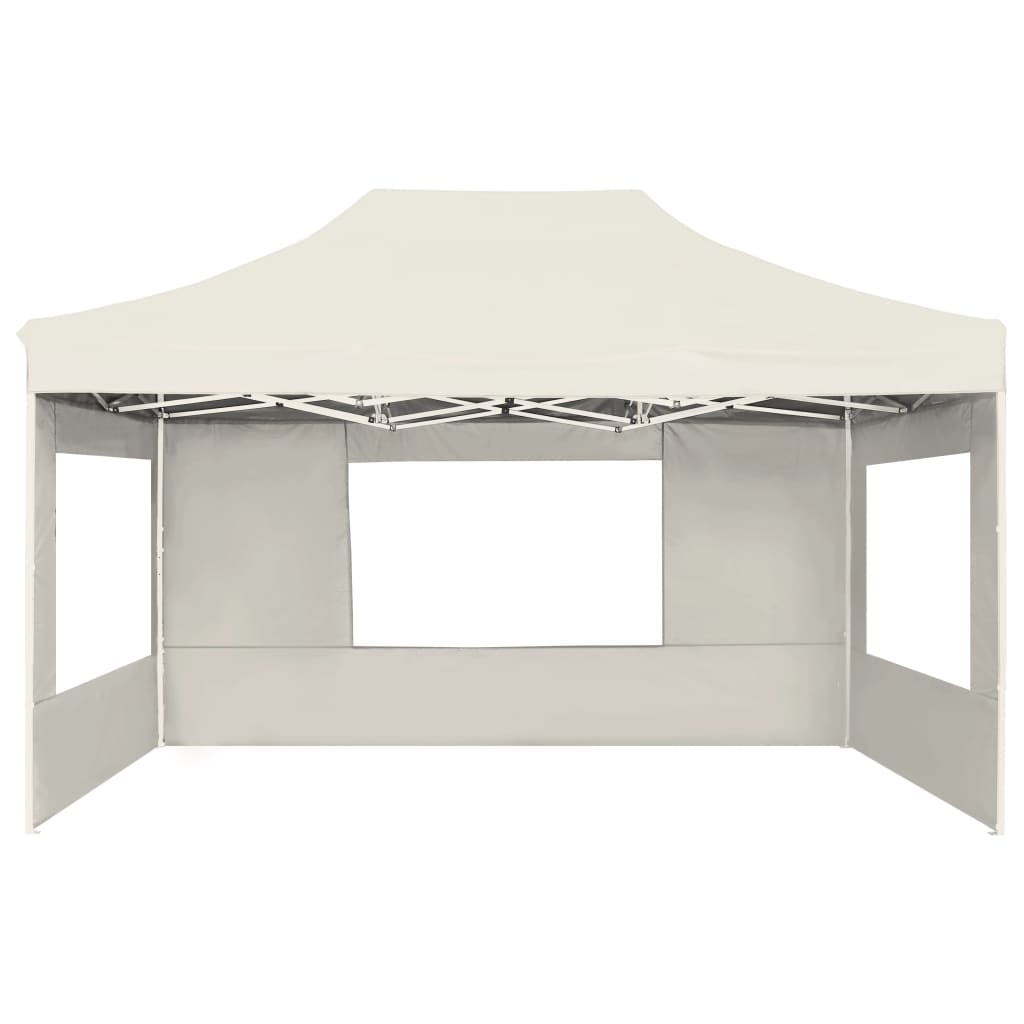 vidaXL Professional Folding Party Tent with Walls Aluminium 4.5x3 m Cream