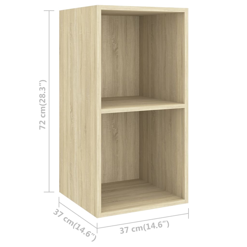 vidaXL Wall-mounted TV Cabinet Sonoma Oak 37x37x72 cm Engineered Wood
