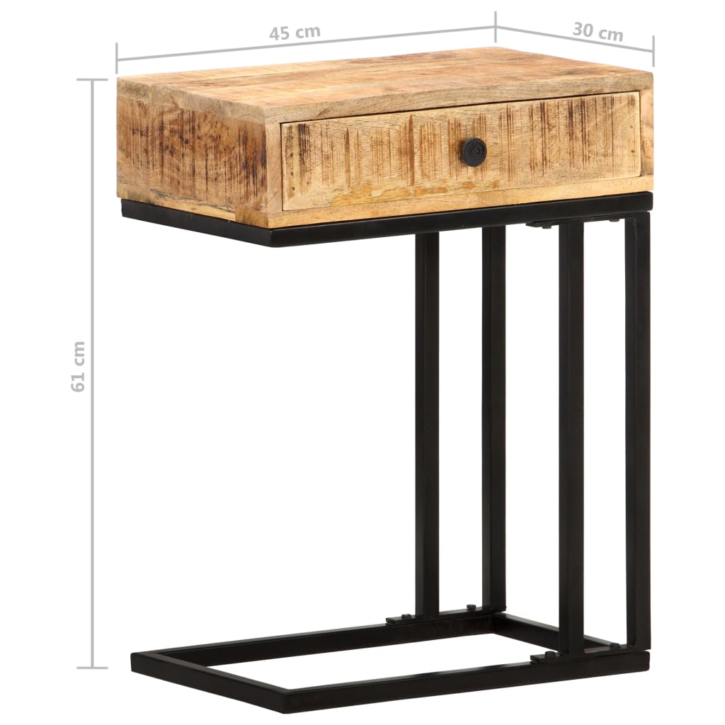 vidaXL U-Shaped Side Table 45x30x61 cm Solid Mango Wood