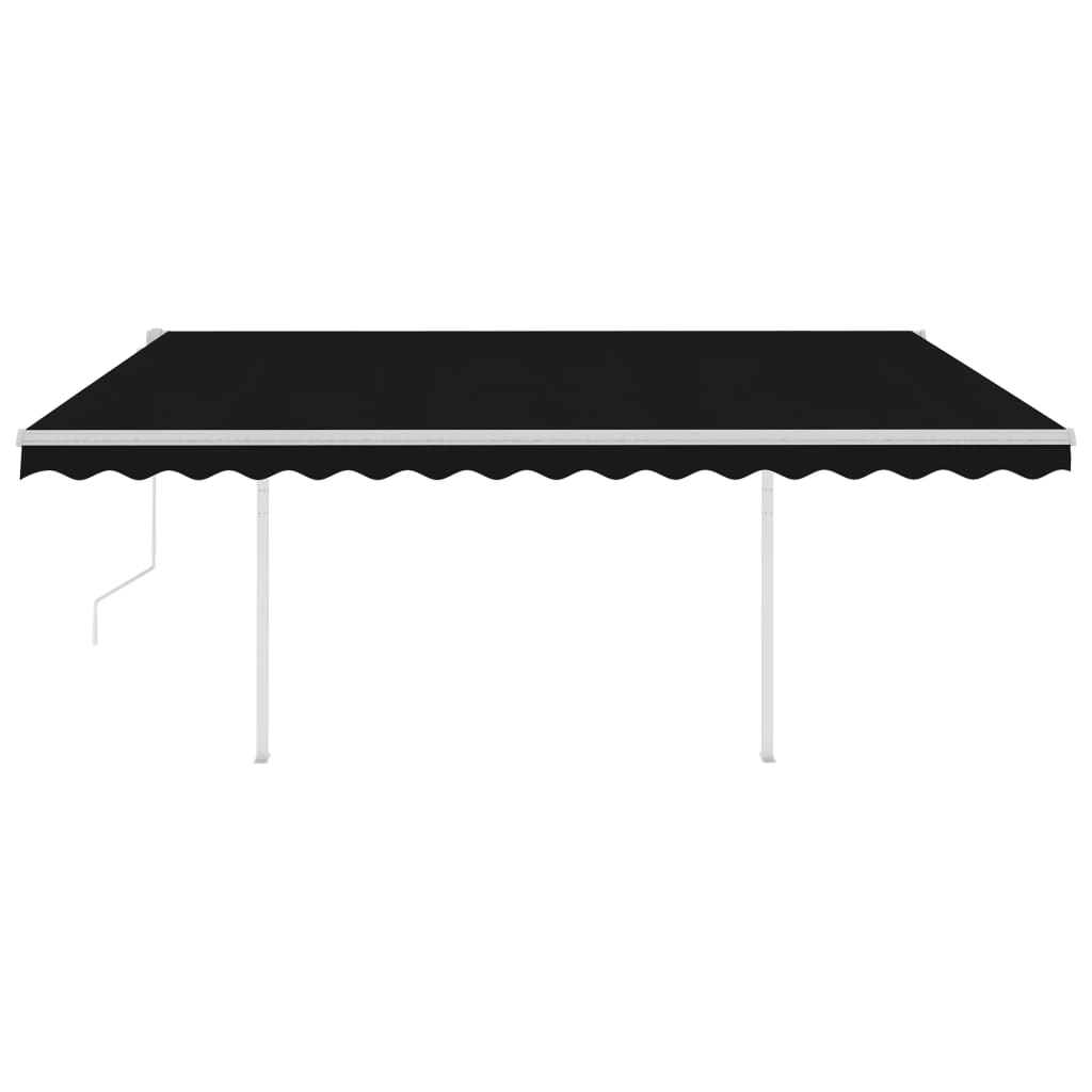 vidaXL Automatic Awning with LED&Wind Sensor 4.5x3.5 m Anthracite