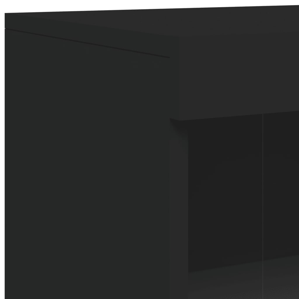 vidaXL Side Cabinet with LED Lights Black Engineered Wood