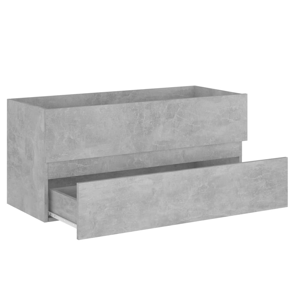 vidaXL Sink Cabinet Concrete Grey 100x38.5x45 cm Engineered Wood