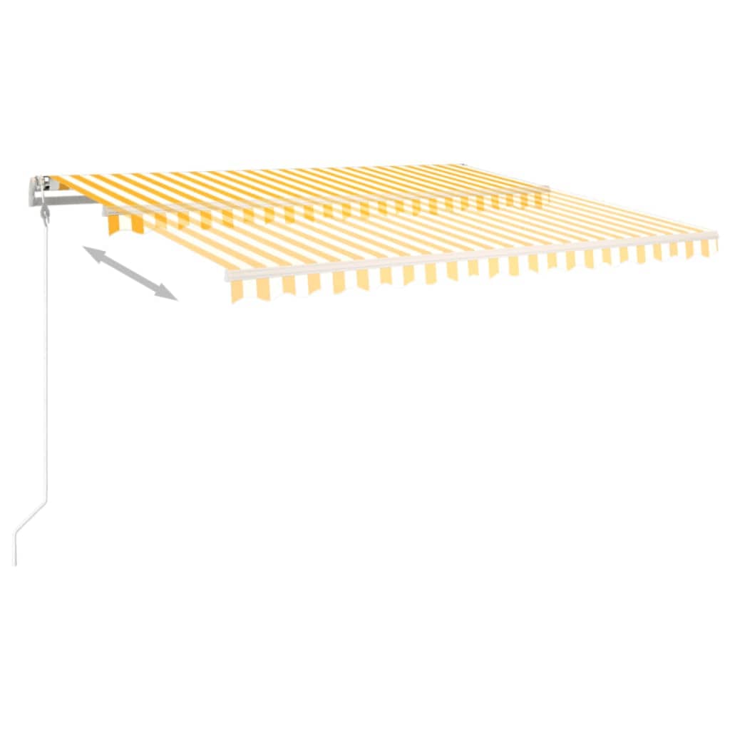 vidaXL Automatic Retractable Awning 450x300 cm Yellow and White