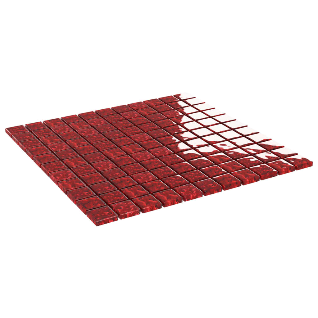 vidaXL Mosaic Tiles 11 pcs Red 30x30 cm Glass