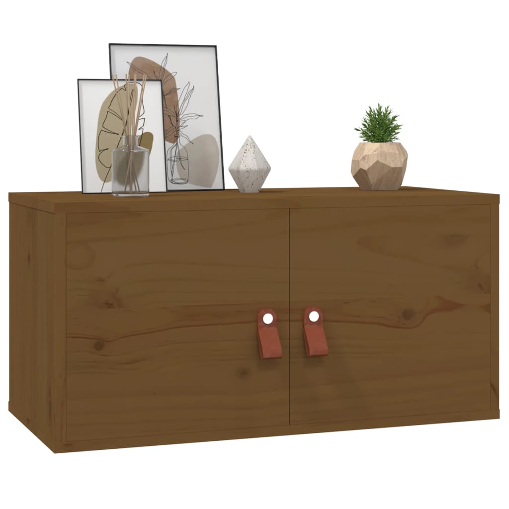 vidaXL Wall Cabinet Honey Brown 60x30x30 cm Solid Wood Pine