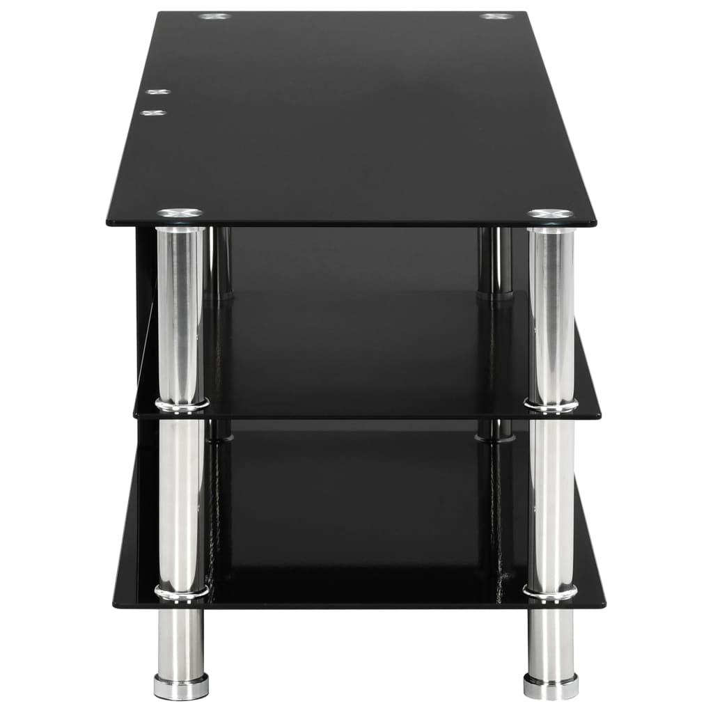 vidaXL TV Stand Black 120x40x40 cm Tempered Glass
