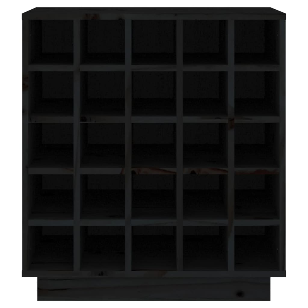vidaXL Wine Cabinet Black 55.5x34x61 cm Solid Wood Pine
