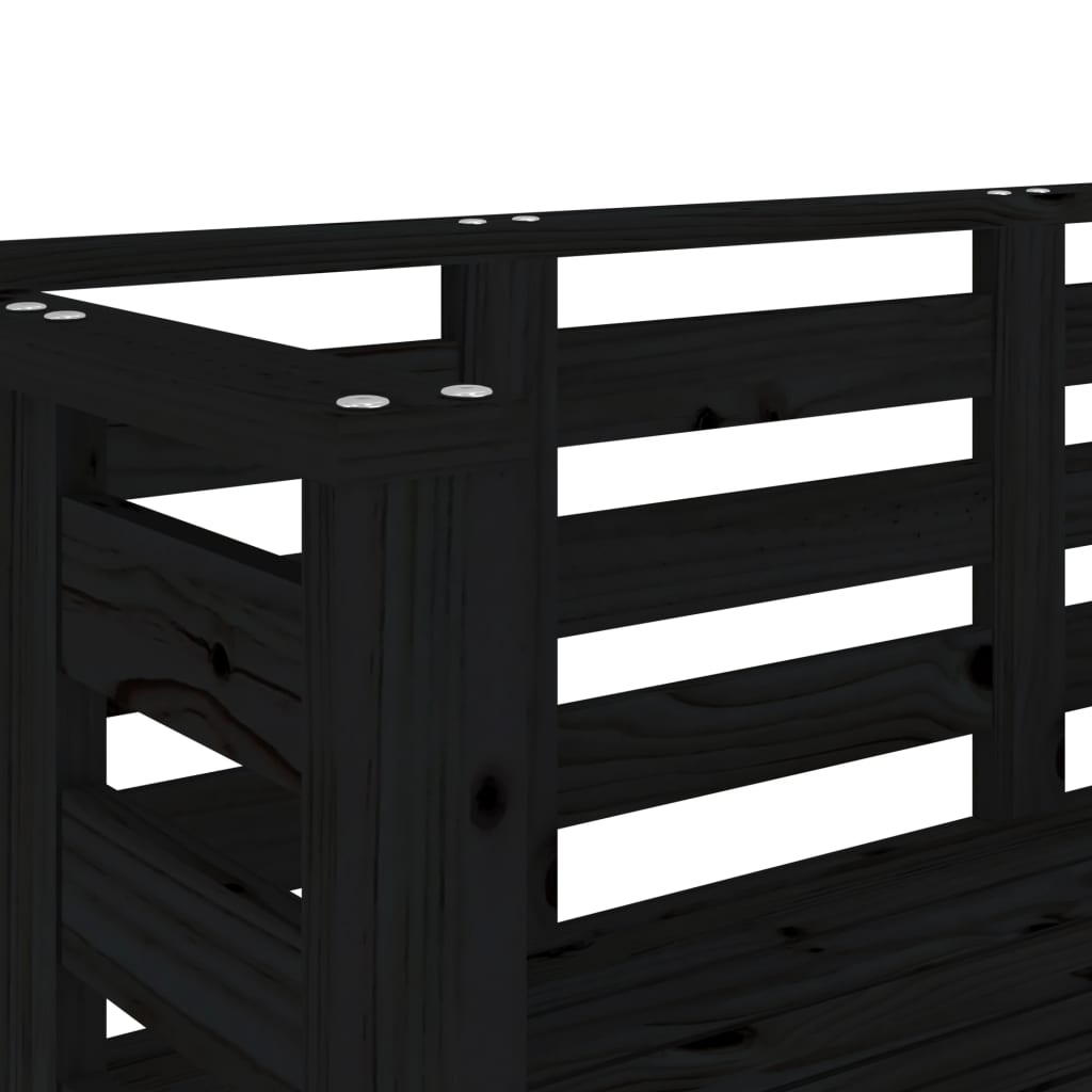 vidaXL Garden Bench Black 111.5x53x71 cm Solid Wood Pine