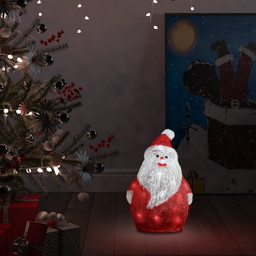 vidaXL LED Christmas Acrylic Santa Figure Indoor and Outdoor 28cm