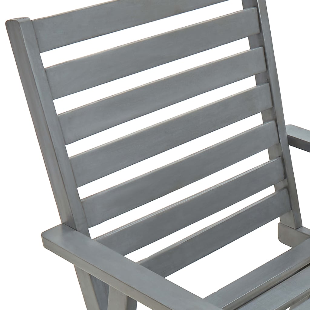 vidaXL Outdoor Dining Chairs 3 pcs Grey Solid Acacia Wood