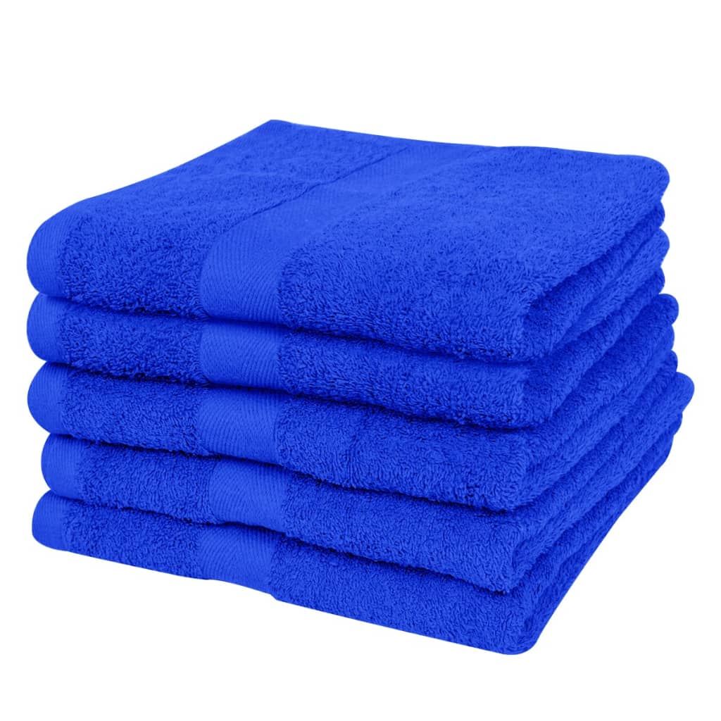vidaXL Home Shower Towel Set 5 pcs Cotton 500 gsm 70x140cm Royal Blue