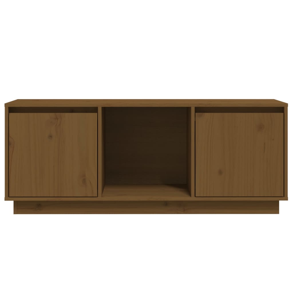 vidaXL TV Cabinet Honey Brown 110.5x35x44 cm Solid Wood Pine