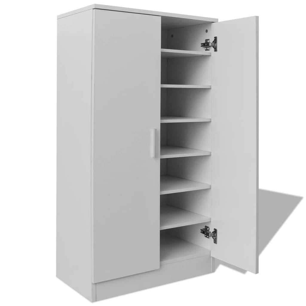 vidaXL Shoe Cabinet 7 Shelves White