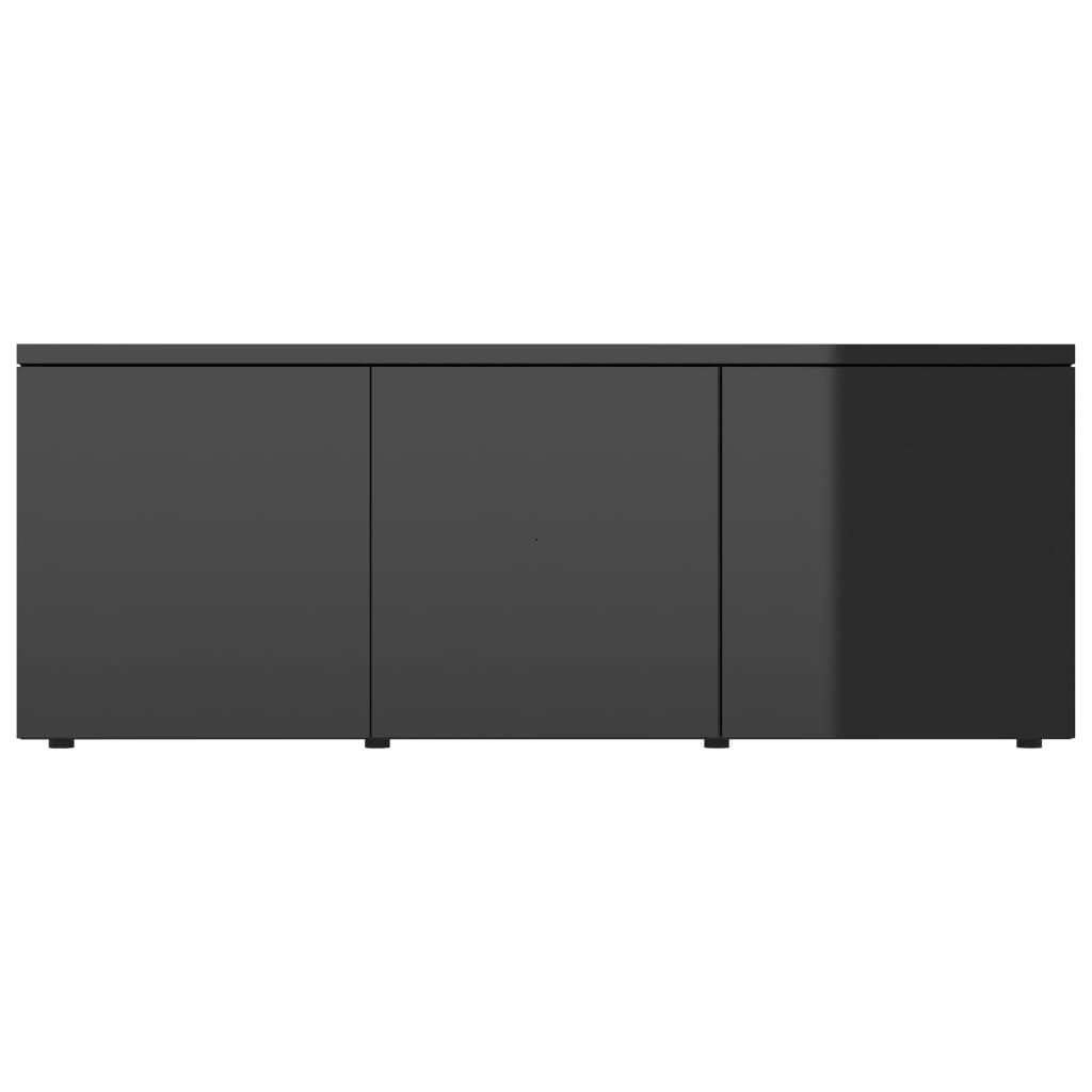 vidaXL TV Cabinet High Gloss Black 80x34x30 cm Engineered Wood
