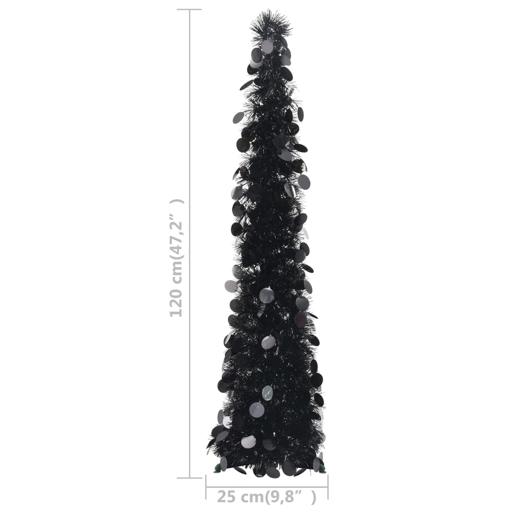 vidaXL Pop-up Artificial Christmas Tree Black 120 cm PET