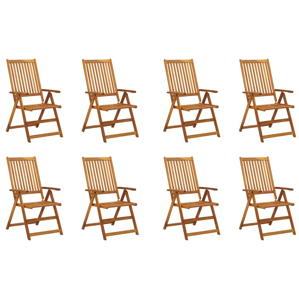 vidaXL Folding Garden Chairs 8 pcs Solid Acacia Wood