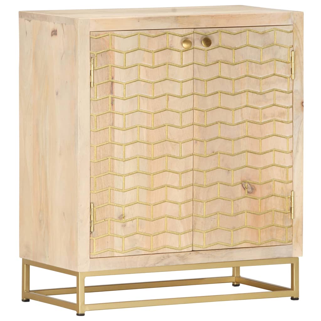 vidaXL Sideboard Gold 60x30x70 cm Solid Mango Wood