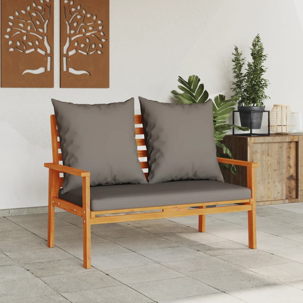 vidaXL Garden Sofa Bench 120 cm with Cushion Solid Wood Acacia