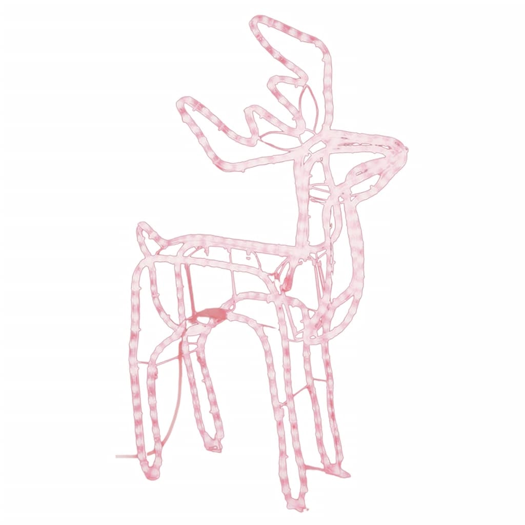 vidaXL Folding Christmas Reindeer Figure with 192 LEDs Warm White 76x42x87 cm