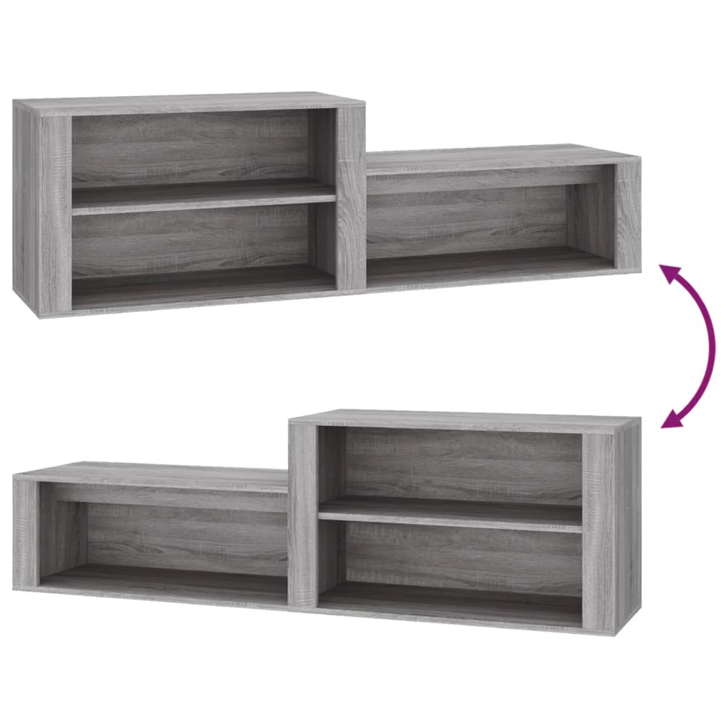 vidaXL Shoe Cabinet Grey Sonoma 150x35x45 cm Engineered Wood