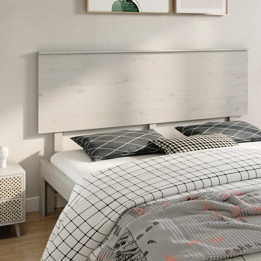 vidaXL Bed Headboard White 184x6x82.5 cm Solid Wood Pine