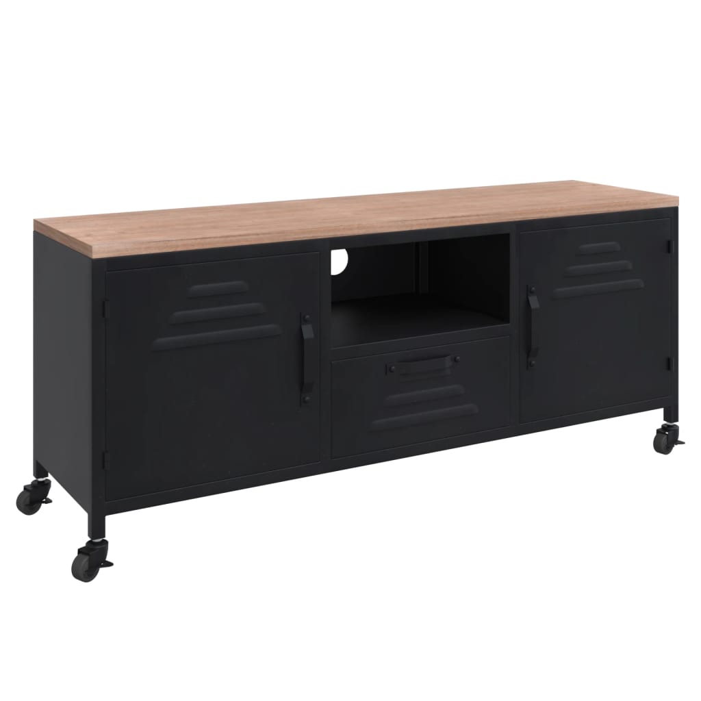 Black locker top tv stand