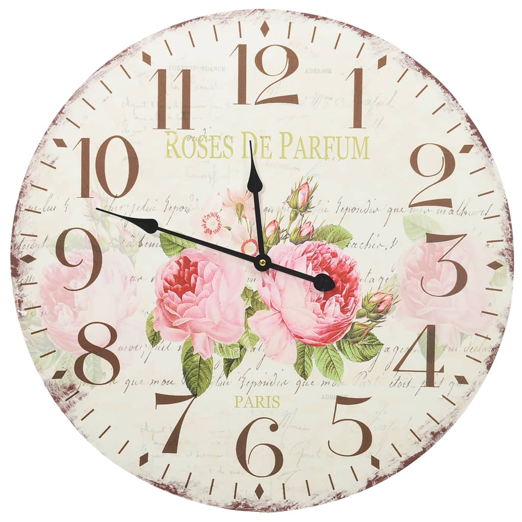 vidaXL Vintage Wall Clock Flower 60 cm